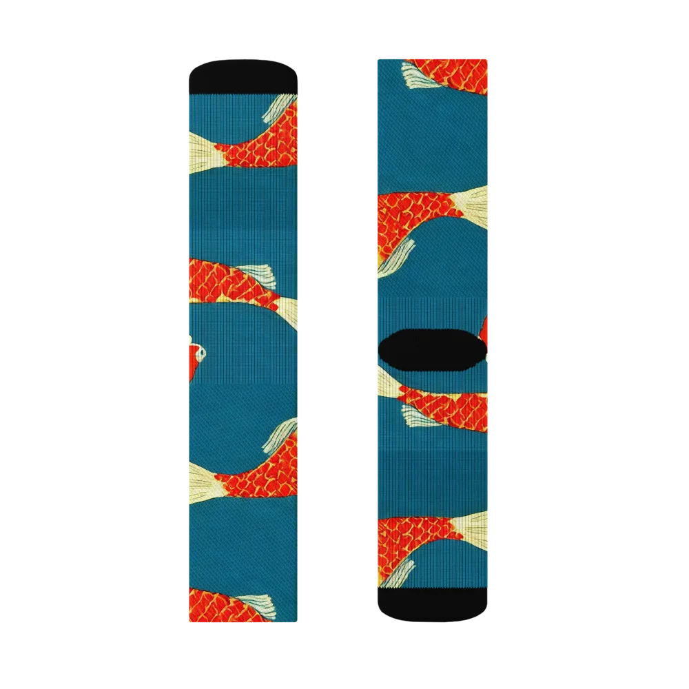 Teal Pond on Socks — Right Sock