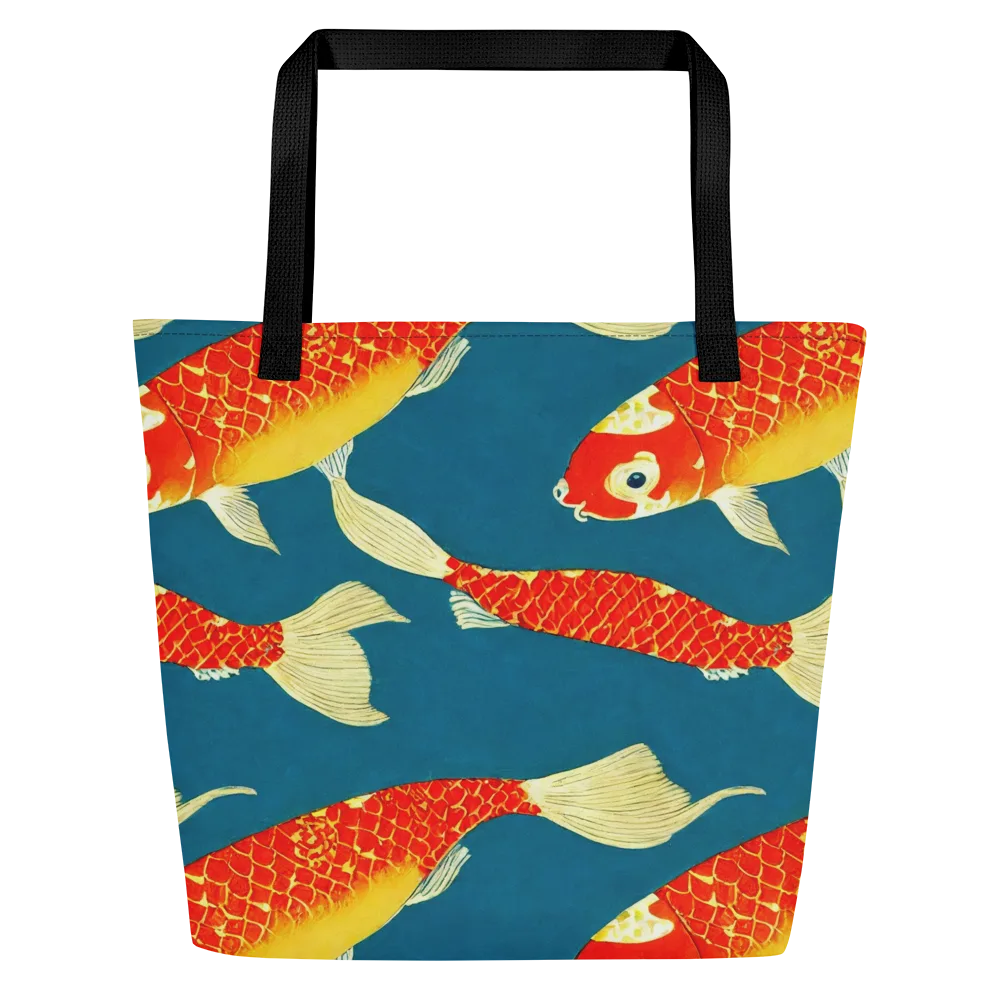 Teal Pond on Large Tote Bag W/ Pocket — Front