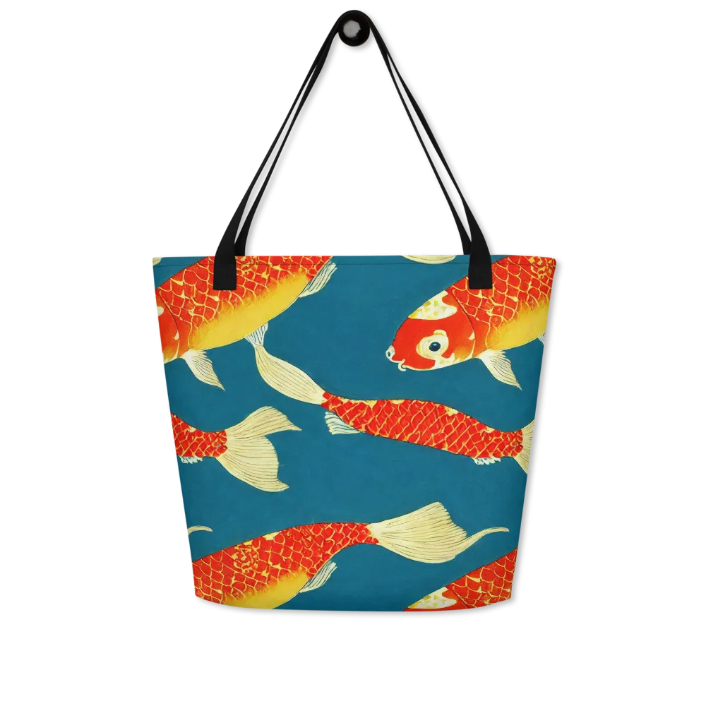 Teal Pond on Large Tote Bag W/ Pocket — Front