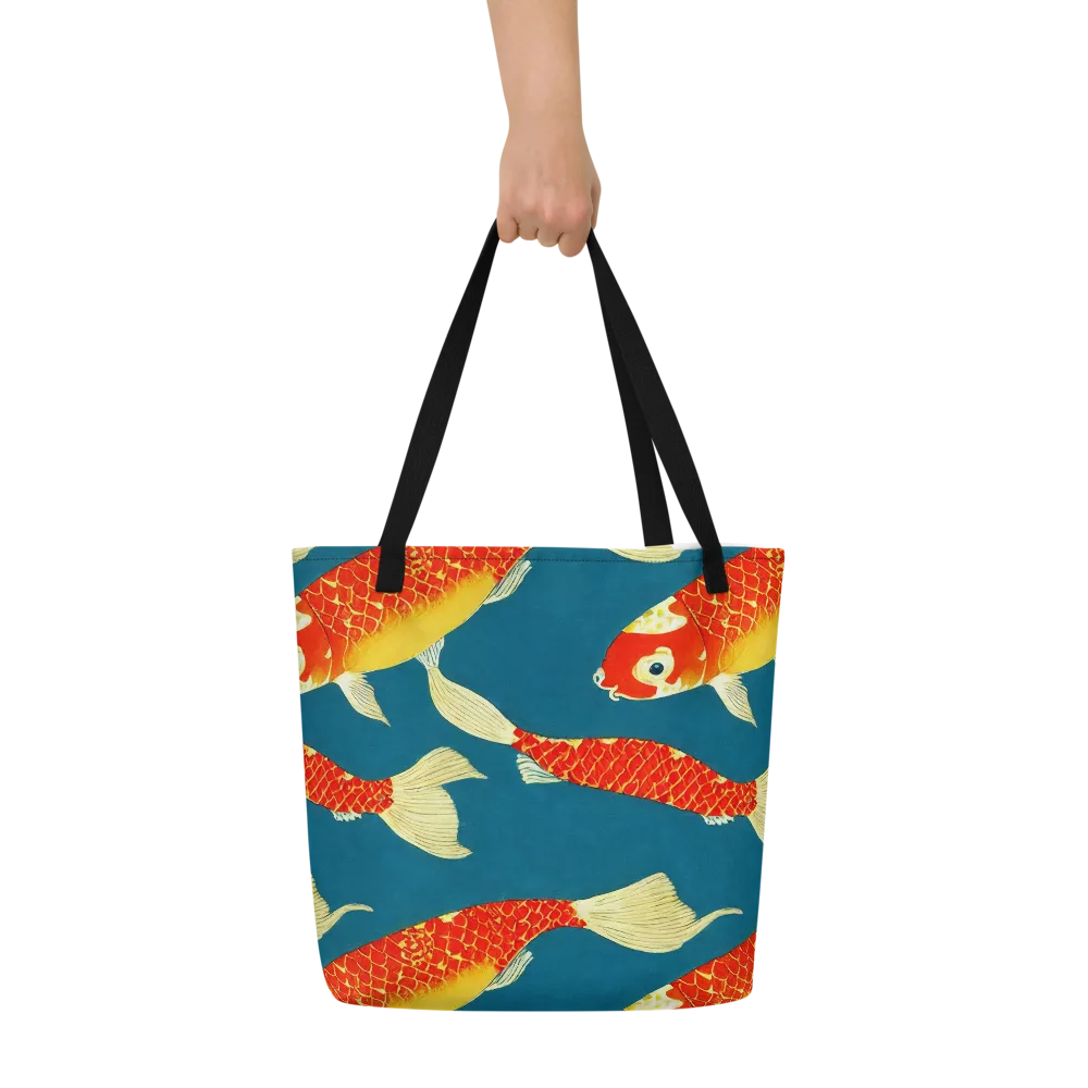 Teal Pond on Large Tote Bag W/ Pocket — Front