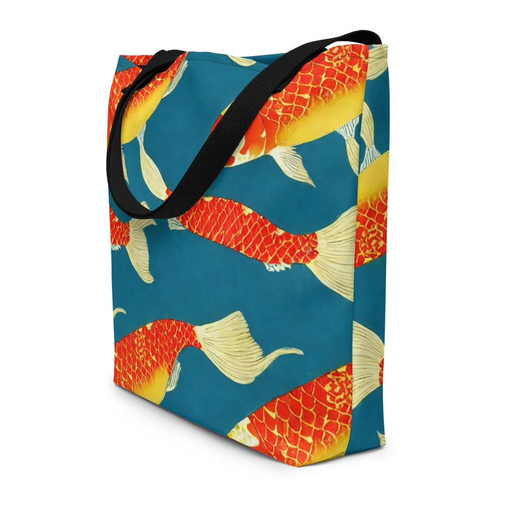 Teal Pond on Large Tote Bag W/ Pocket — Front