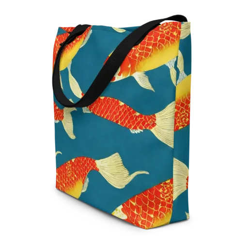 Teal Pond on a Large Tote Bag W/ Pocket