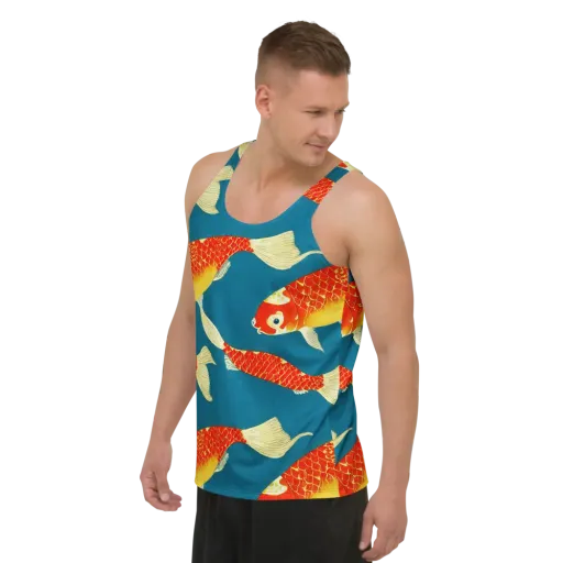 Teal Pond on a Men's Tank Top