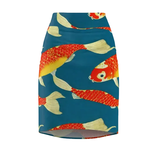 Teal Pond on a Pencil Skirt