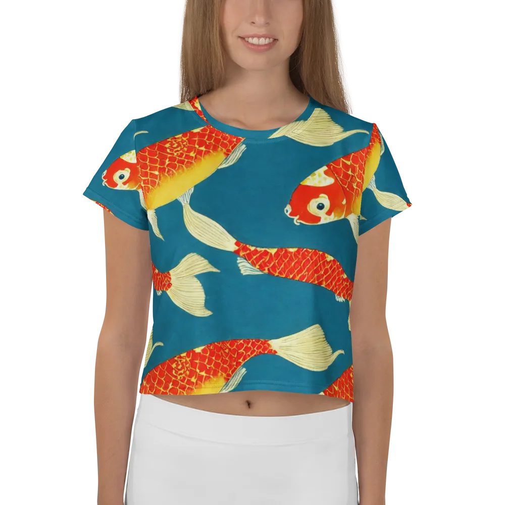 Teal Pond on Crop Tee — Front