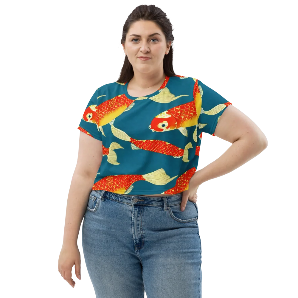 Teal Pond on Crop Tee — Front