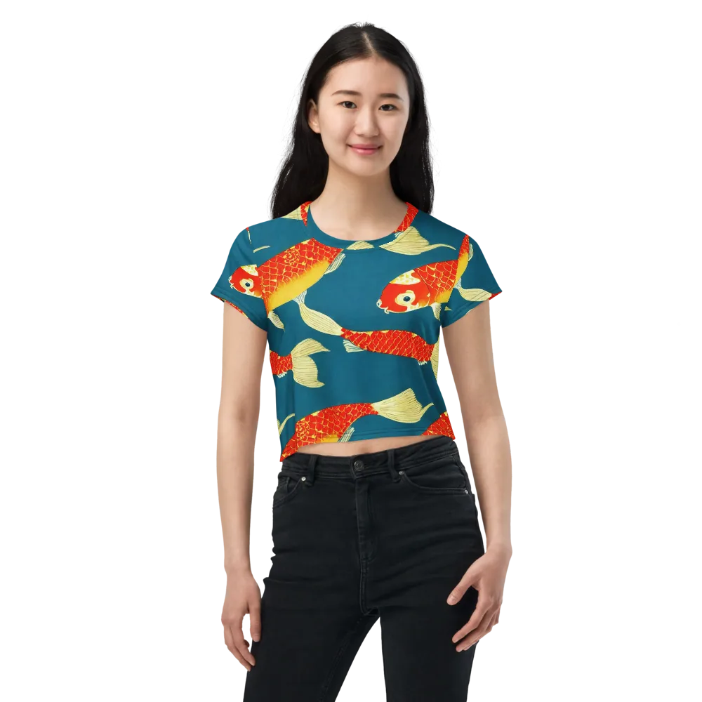 Teal Pond on Crop Tee — Front