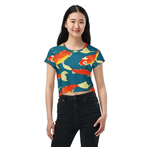 Teal Pond on a Crop Tee