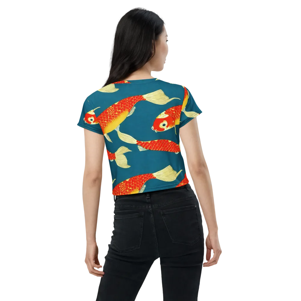 Teal Pond on Crop Tee — Back