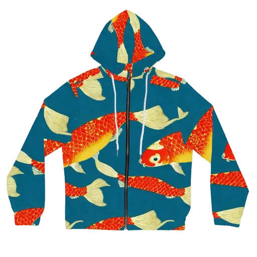 Teal Pond on a Women's Full-Zip Hoodie