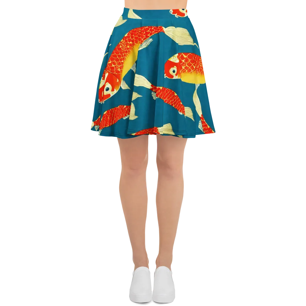 Teal Pond on Skater Skirt — Front