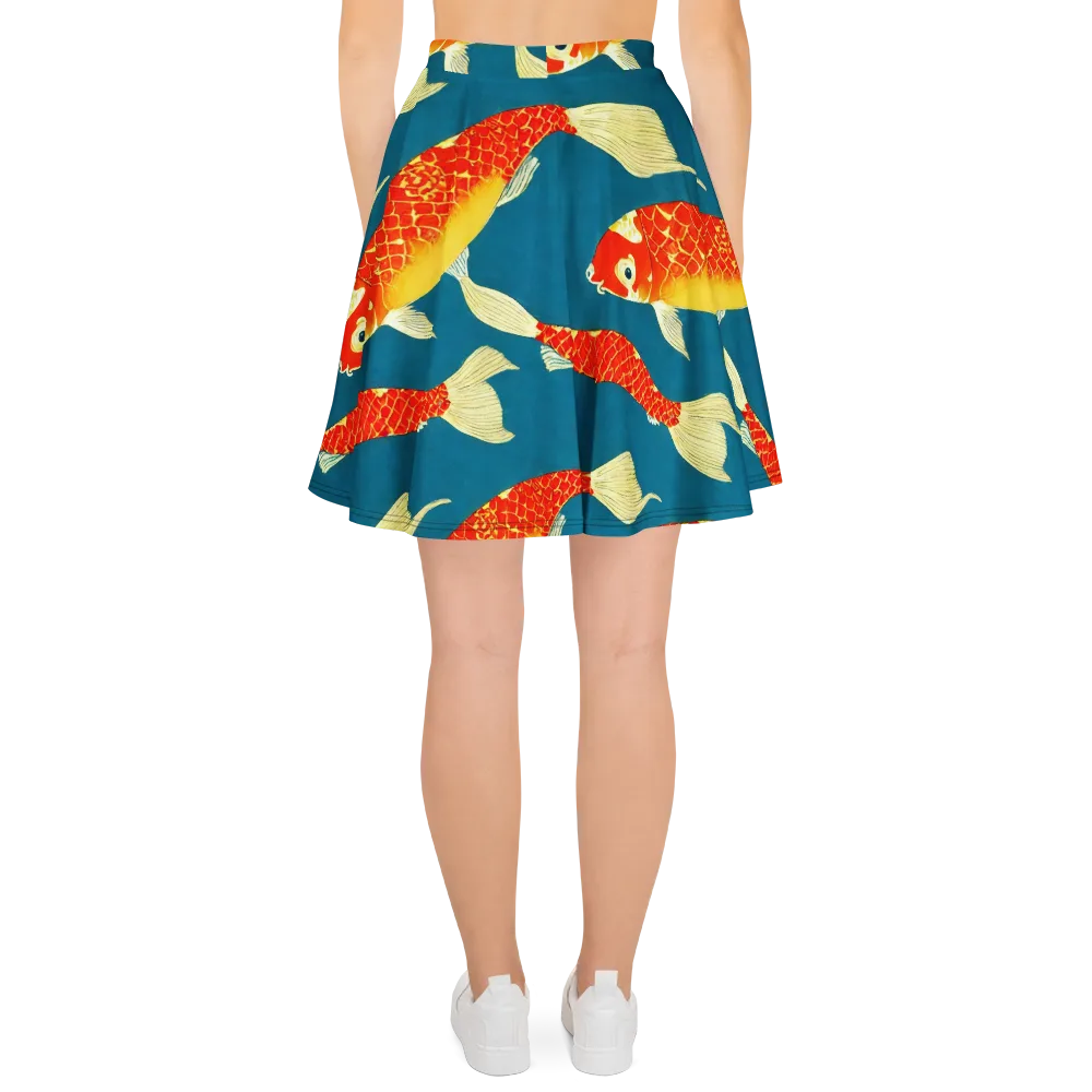 Teal Pond on Skater Skirt — Back