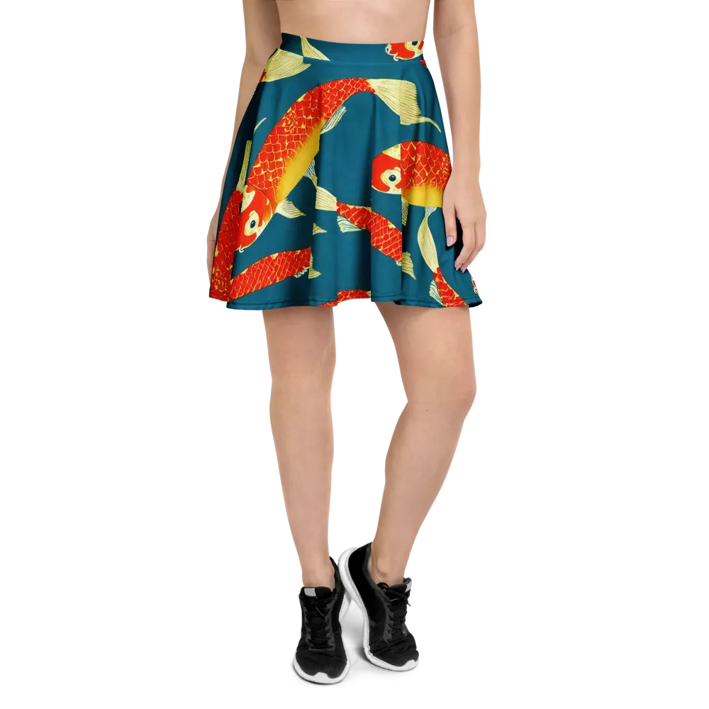 Teal Pond on Skater Skirt — Front