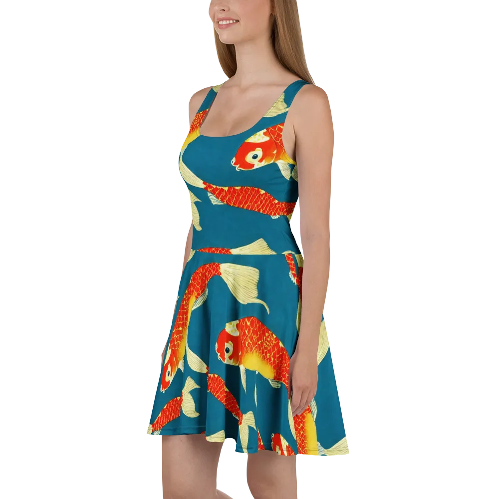 Teal Pond on Skater Dress — Left