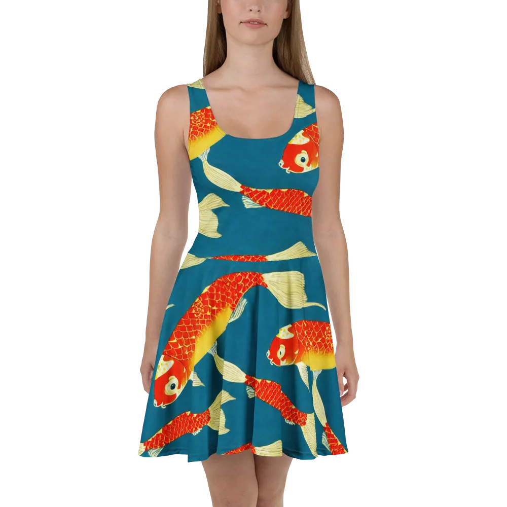 Teal Pond on Skater Dress — Front