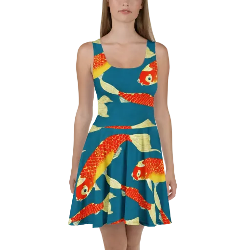 Teal Pond on a Skater Dress