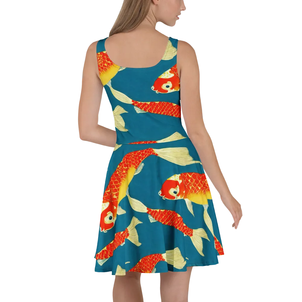 Teal Pond on Skater Dress — Back