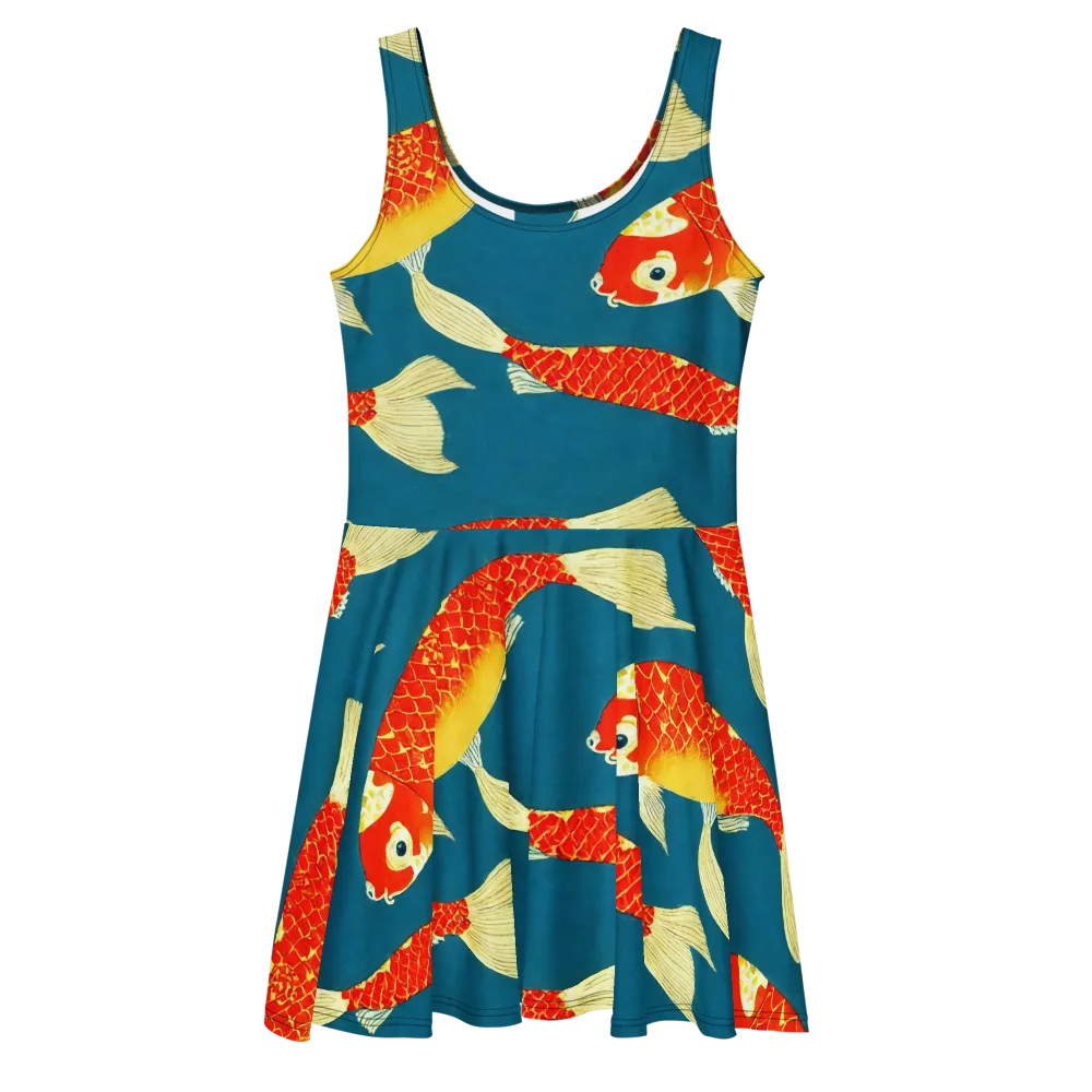 Teal Pond on Skater Dress — Front