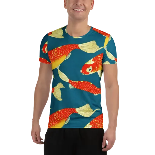 Teal Pond on a Men's Athletic T-Shirt