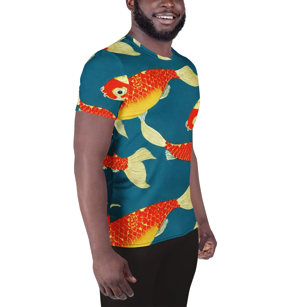 Teal Pond on Men's Athletic T-Shirt — Right