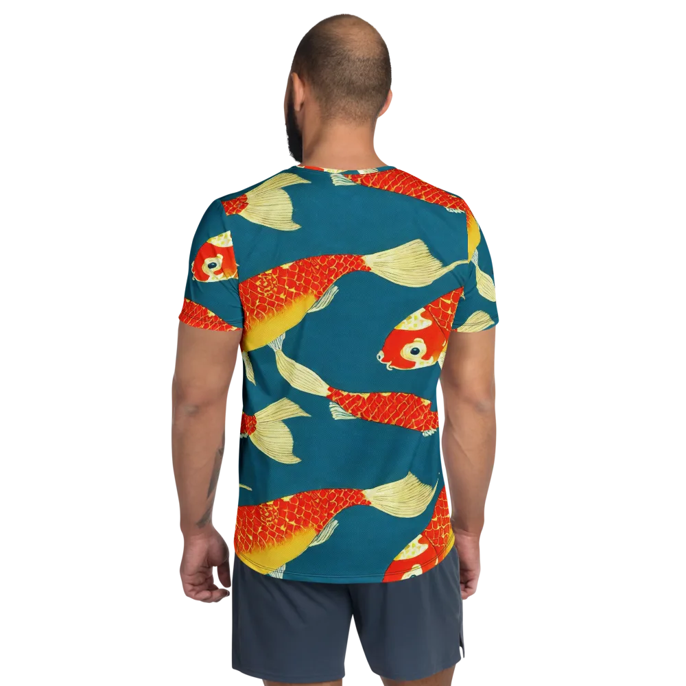 Teal Pond on Men's Athletic T-Shirt — Back