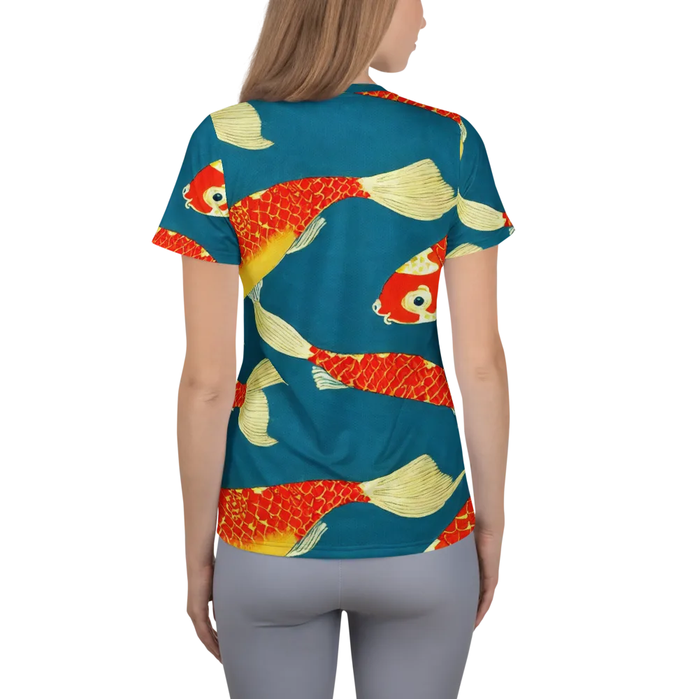 Teal Pond on Women's Athletic T-Shirt — Back