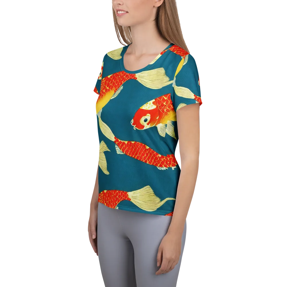 Teal Pond on Women's Athletic T-Shirt — Left