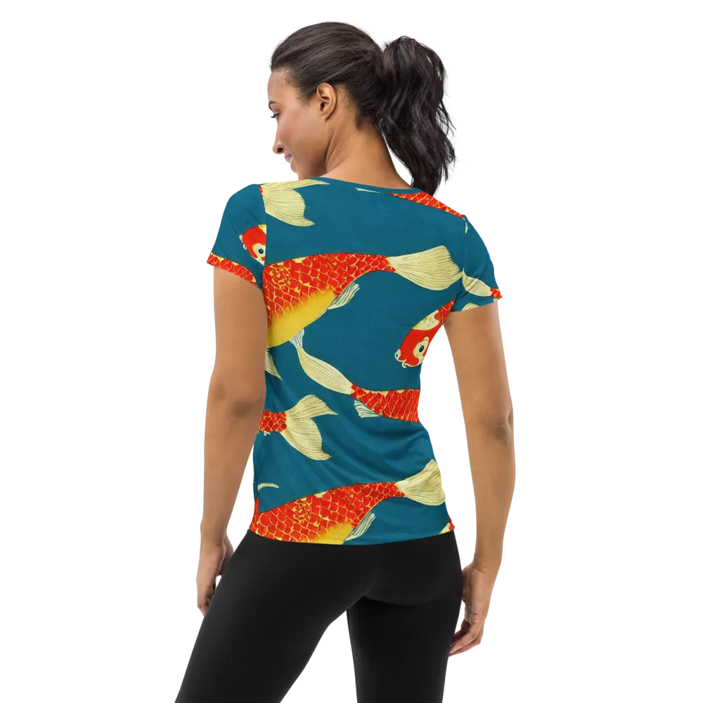 Teal Pond on Women's Athletic T-Shirt — Back