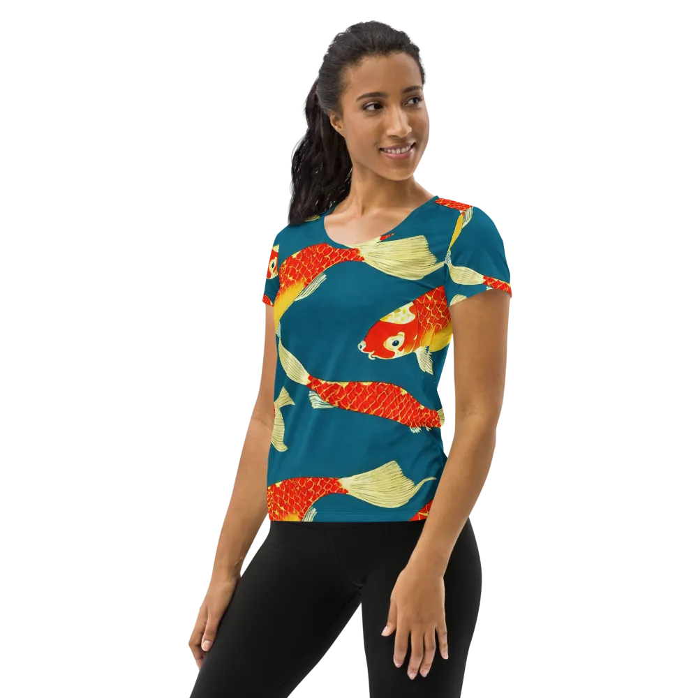 Teal Pond on Women's Athletic T-Shirt — Left