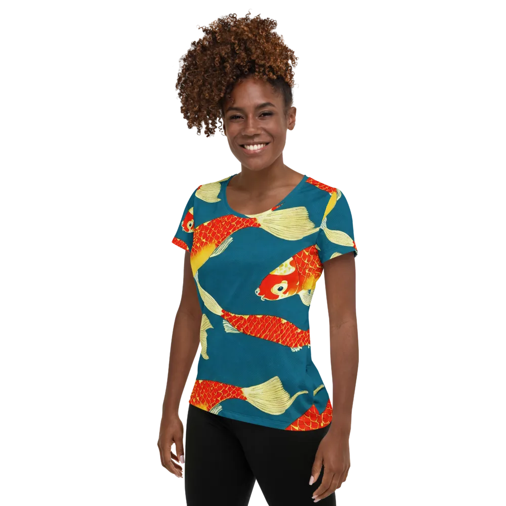 Teal Pond on Women's Athletic T-Shirt — Left