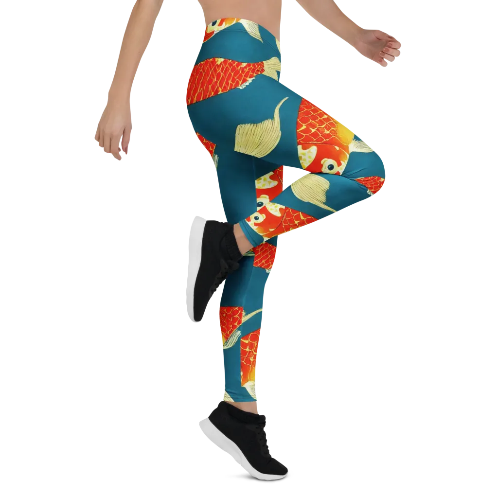 Teal Pond on Leggings — Right