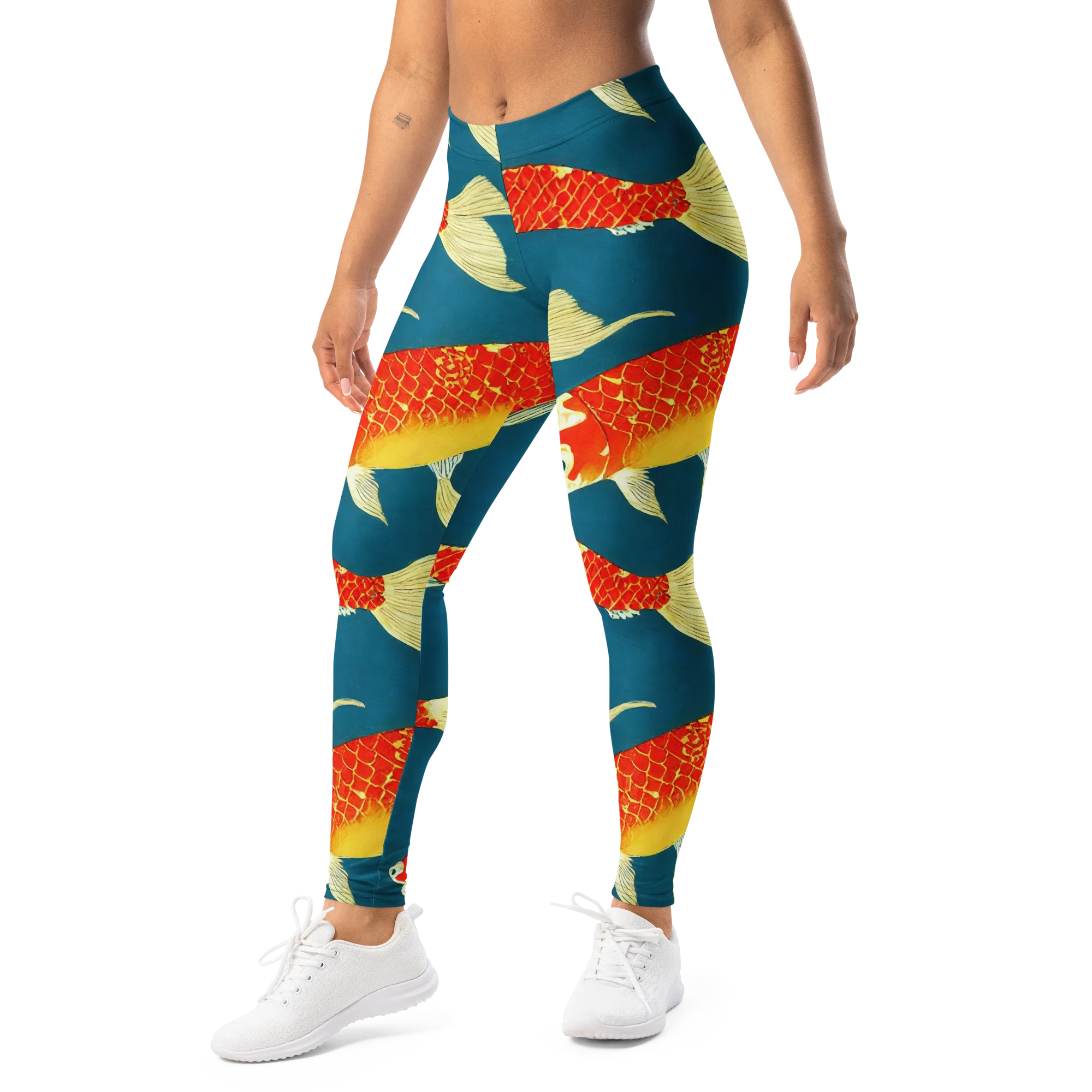 Teal Pond on Leggings — Left Front