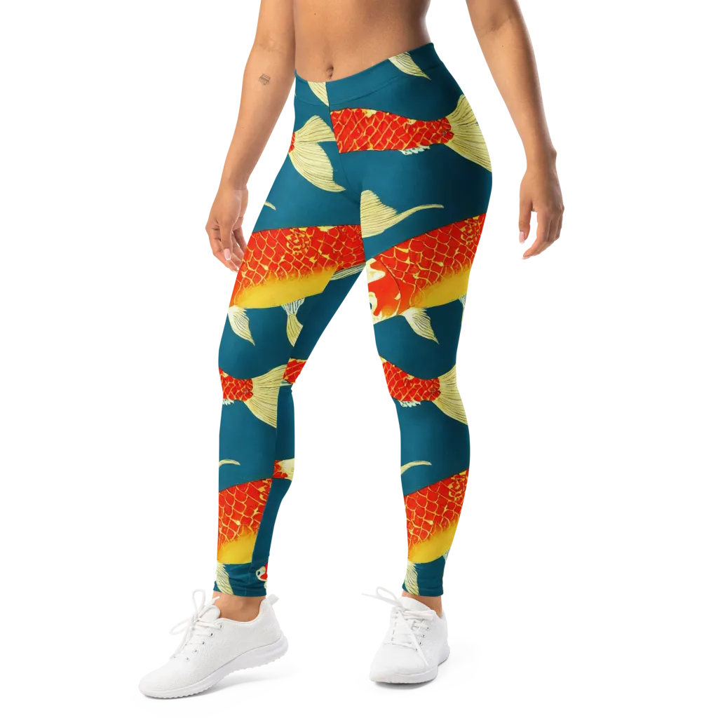 Teal Pond on Leggings — Left Front