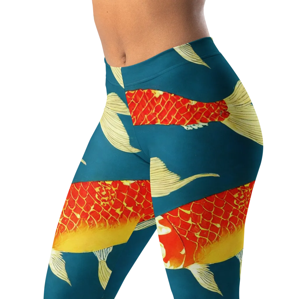 Teal Pond on Leggings — Left Front