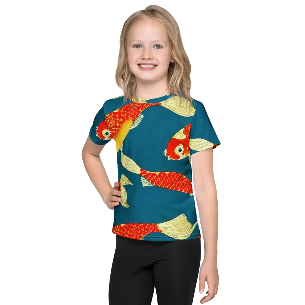 Teal Pond on Kids Crew Neck T-Shirt — Front