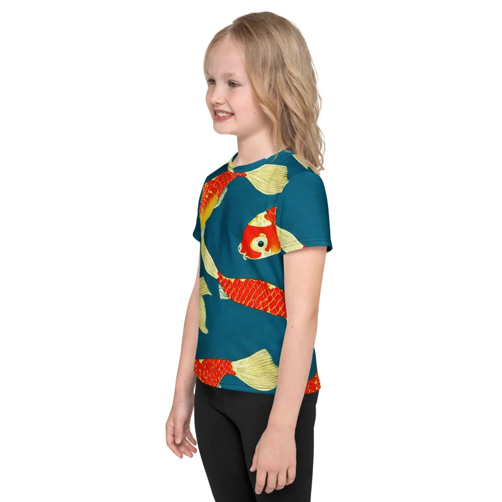 Teal Pond on Kids Crew Neck T-Shirt — Left