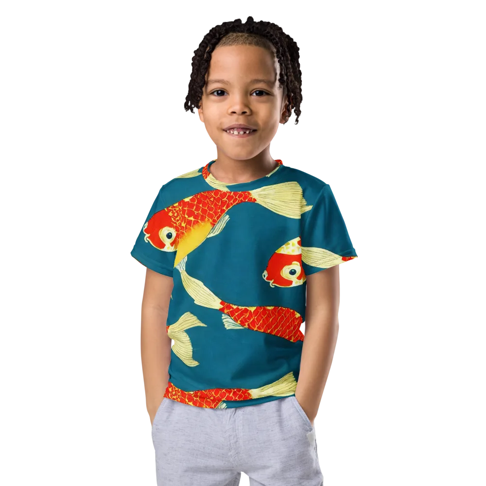 Teal Pond on Kids Crew Neck T-Shirt — Front