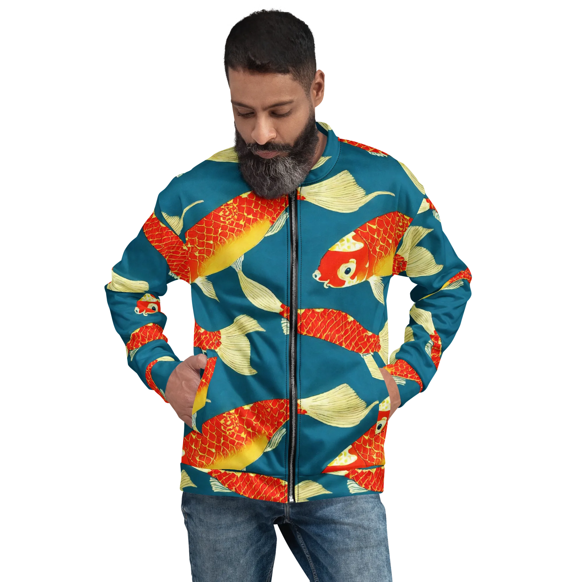 Teal Pond on Bomber Jacket — Front