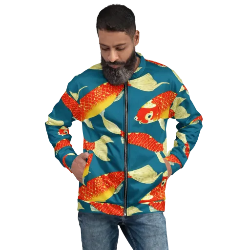 Teal Pond on a Bomber Jacket