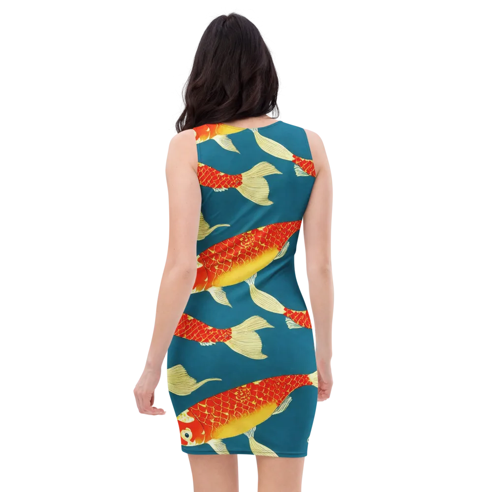 Teal Pond on Bodycon Dress — Back