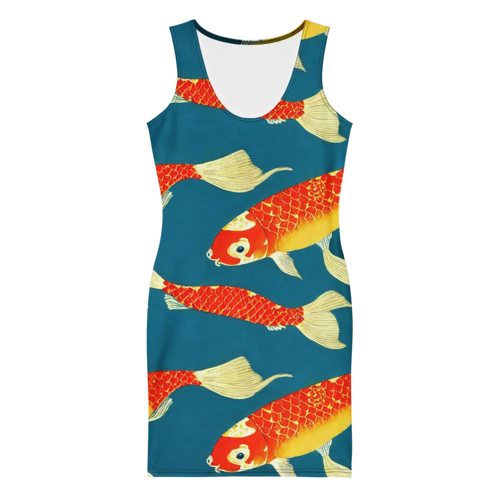 Teal Pond on Bodycon Dress — Front