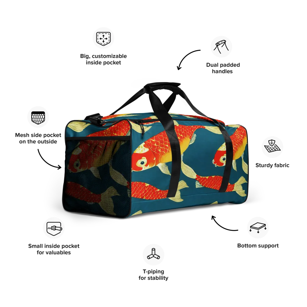 Teal Pond on Duffle Bag — Right Front
