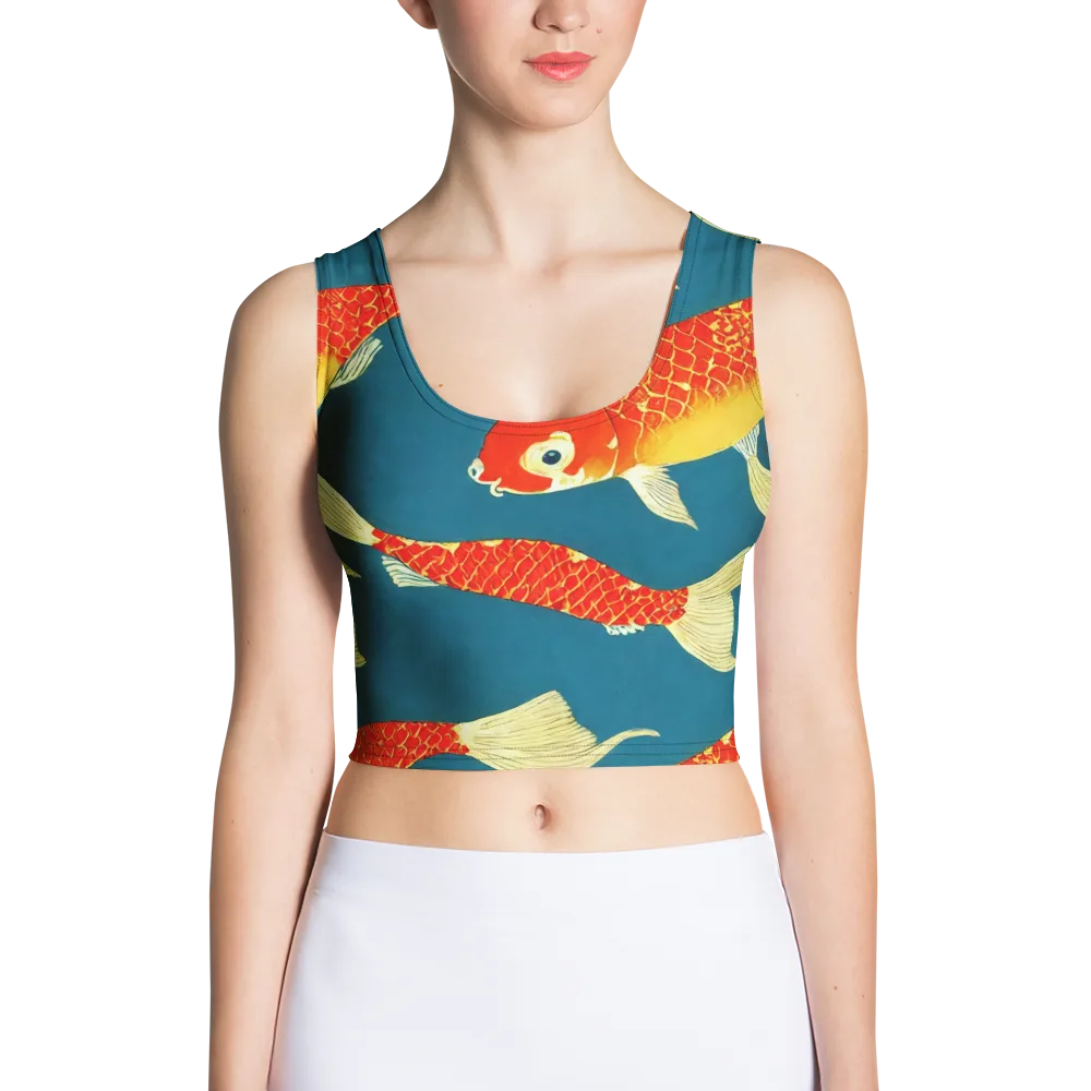 Teal Pond on Crop Top — Front