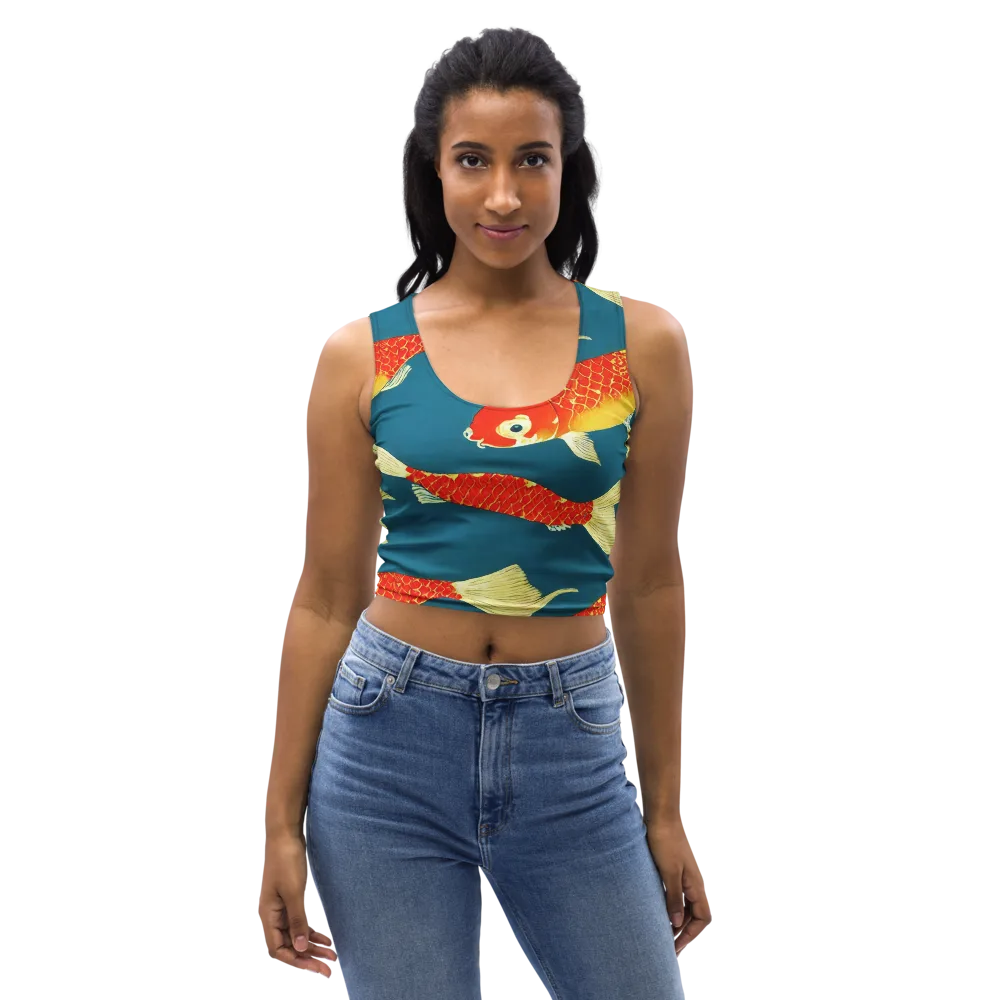 Teal Pond on Crop Top — Front