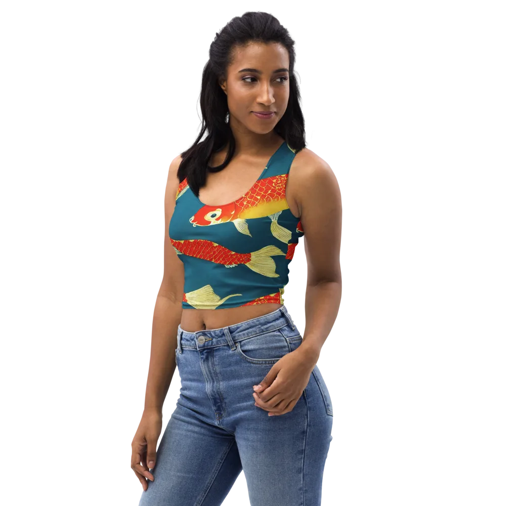 Teal Pond on Crop Top — Left Front
