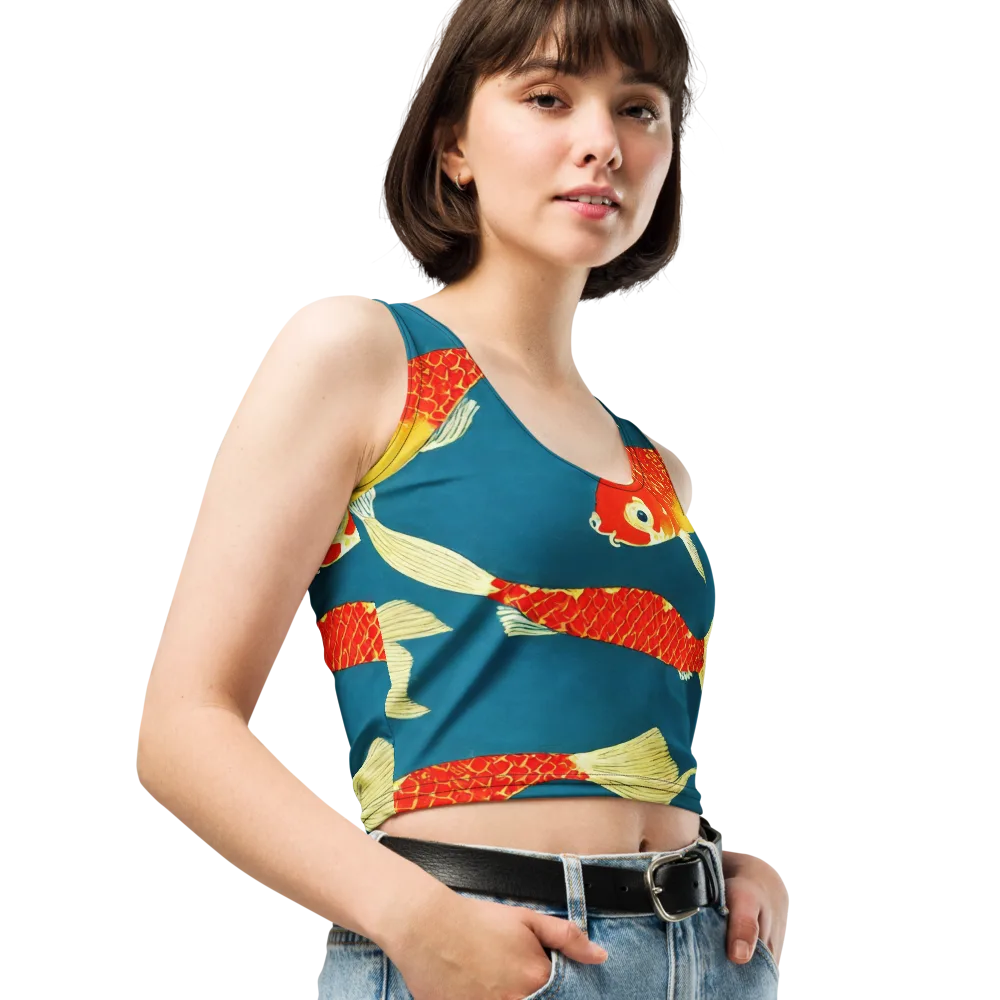 Teal Pond on Crop Top — Right Front