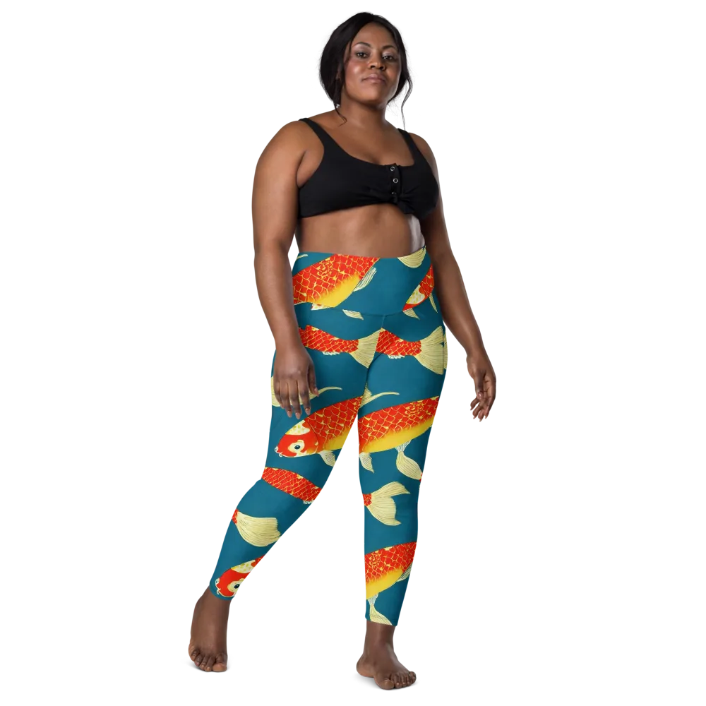 Teal Pond on Leggings with Pockets — Front