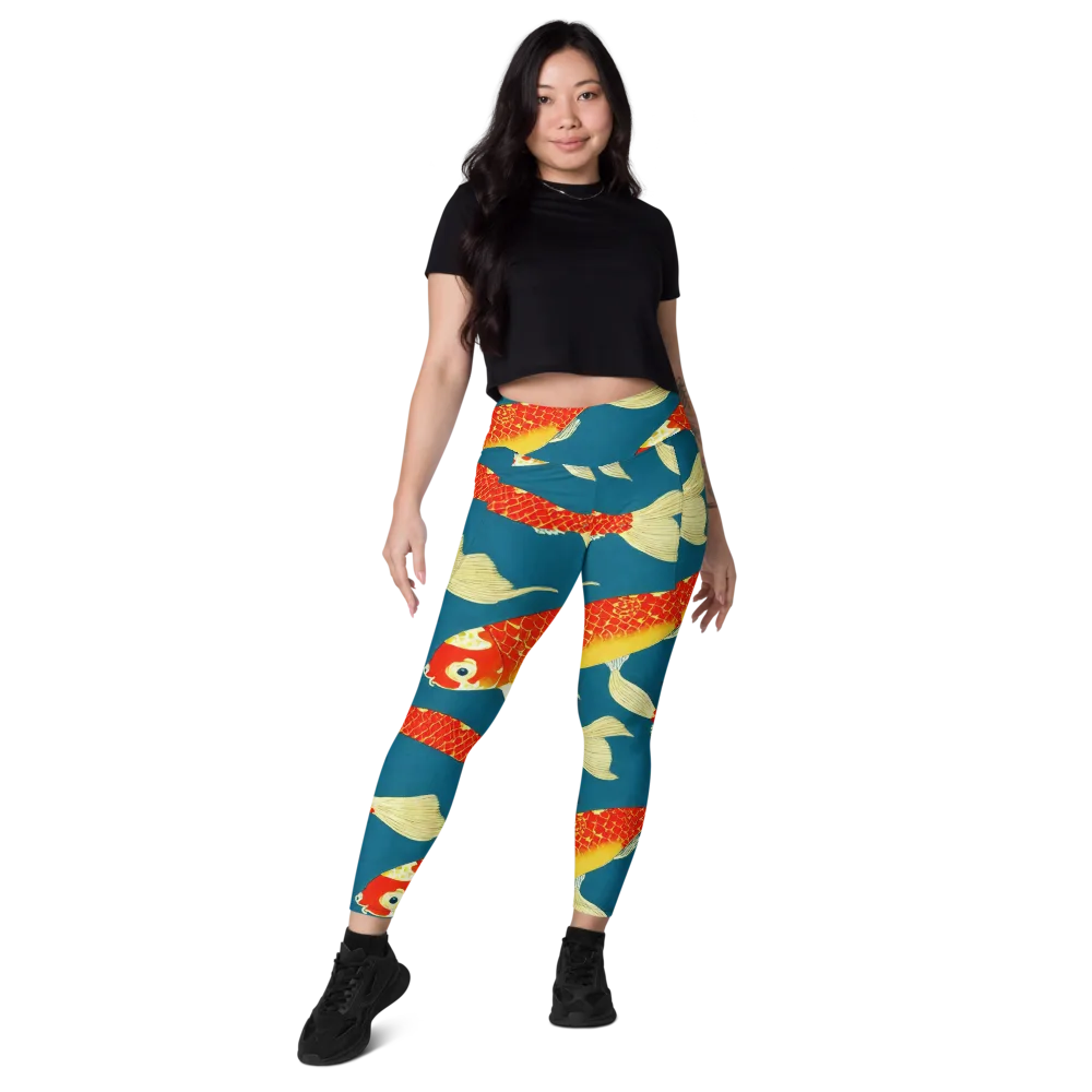 Teal Pond on Leggings with Pockets — Front