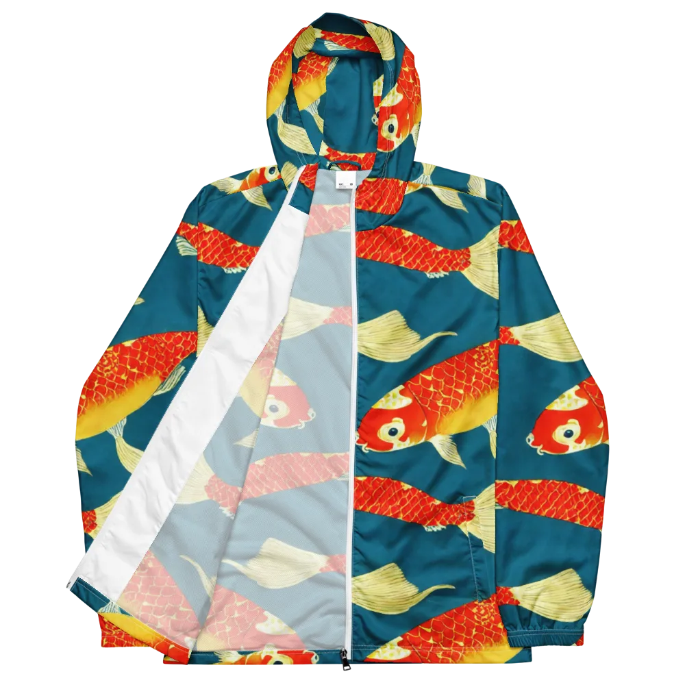 Teal Pond on Men's Windbreaker — Front