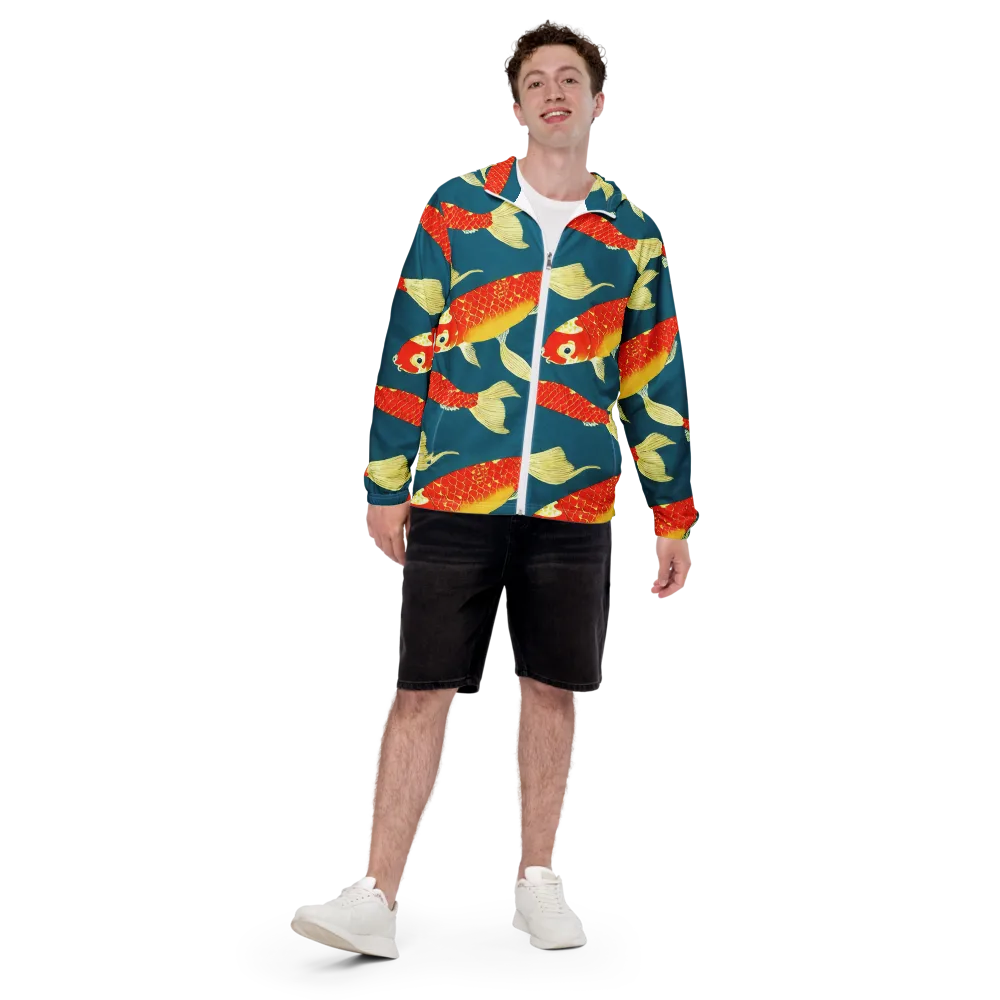 Teal Pond on Men's Windbreaker — Front